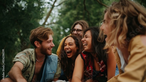 friends having fun, group of friends is enjoying a fun-filled day together, laughing and bonding over shared experiences