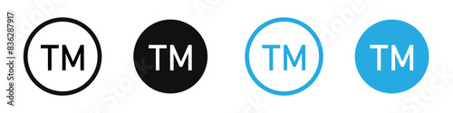 TM trademark icon mark in filled style