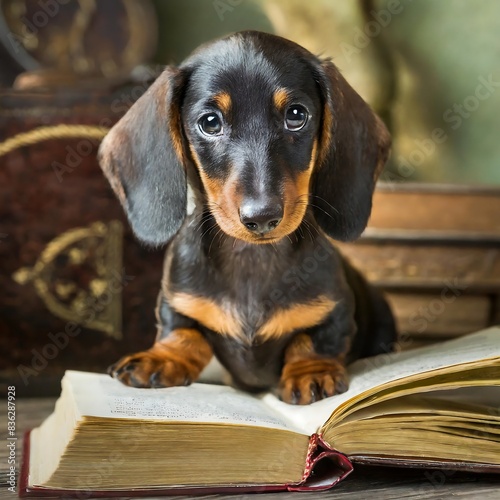 dog reading book