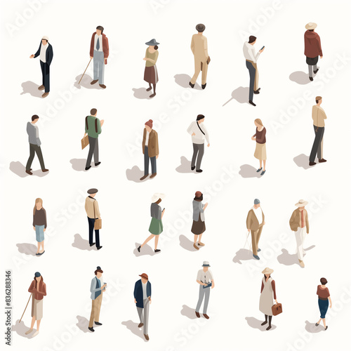 illustration of different people in motion