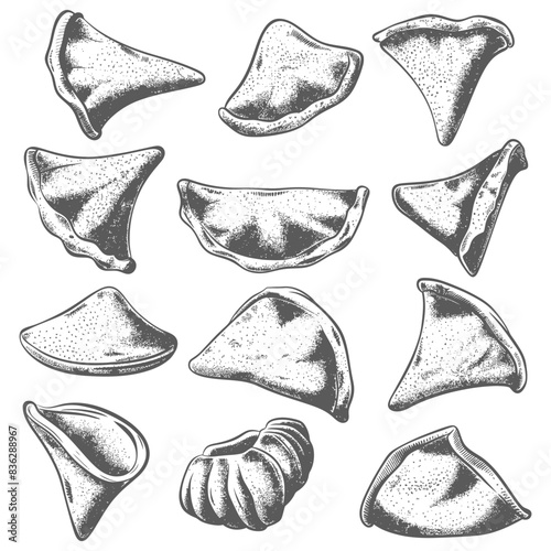 Hand-Drawn Collection of Empanadas & Baked Goods: Vintage Style Illustration