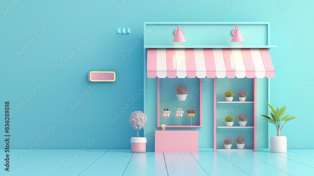 3d realistic store. Online shopping concept
3d realistic store. Online shopping concept
