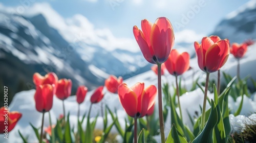 Tulips arranged in a floral pattern  perfect for decorative or artistic inspiration.