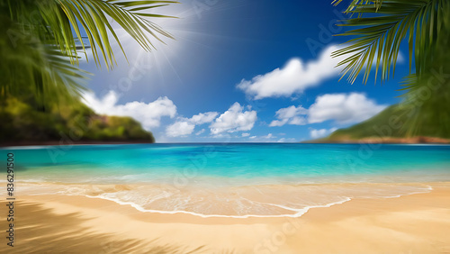 beach with palm trees