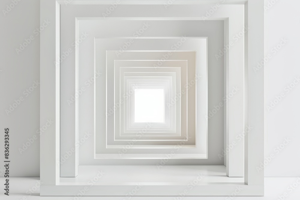 A white building with a large archway in the middle A white building with a large archway in the middle