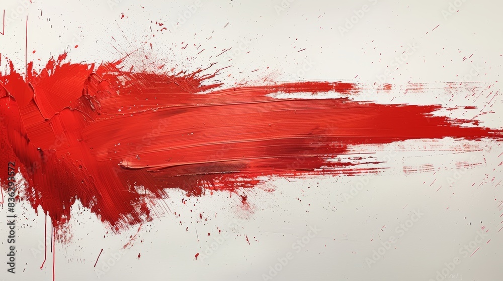 Long scratches with red ink, one direction, white background. Long scratches with red ink, one direction, white background.