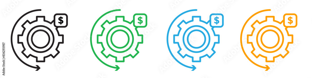 Costs optimization icon line art vector Costs optimization icon line art vector