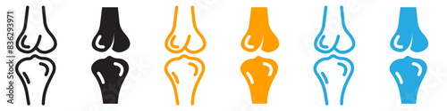 Human knee bone joint icon line art vector