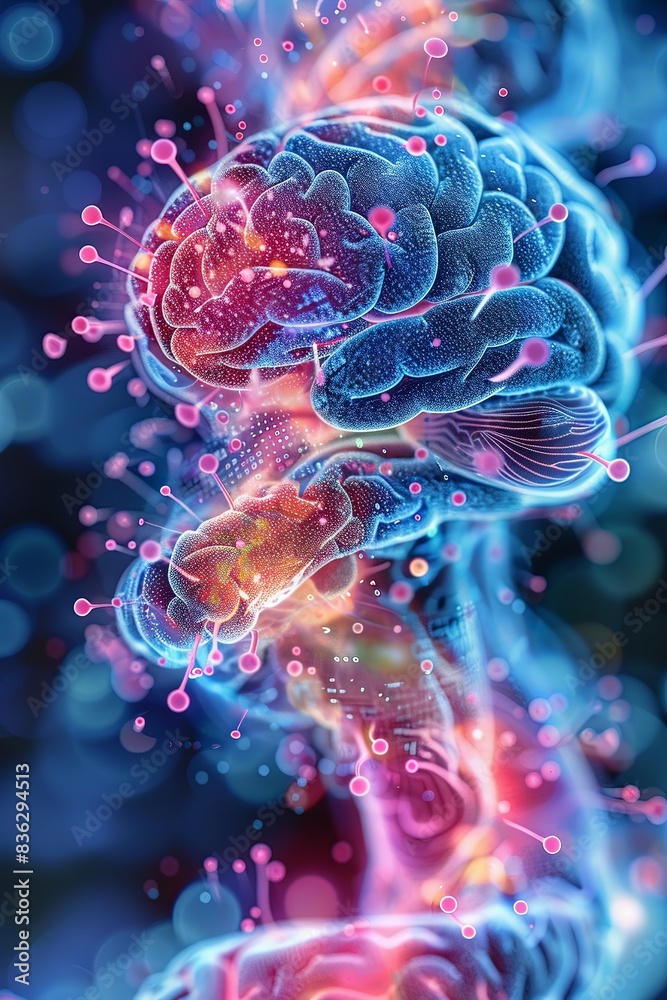Abstract digital image of code evolving into a human brain, symbolizing the seamless integration of AI into cognitive processes Abstract digital image of code evolving into a human brain, symbolizing the seamless integration of AI into cognitive processes