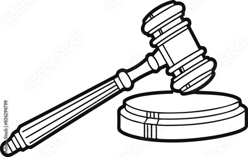 Traditional Gavel and Sound Block Representing Justice and Law