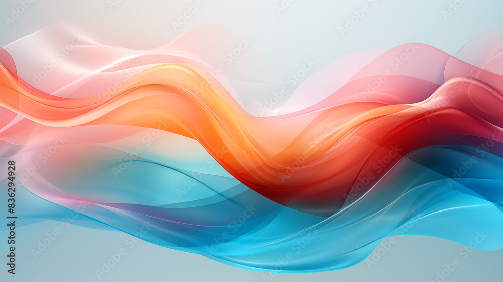 Obraz premium Colorful Abstract Wave Pattern on White Background