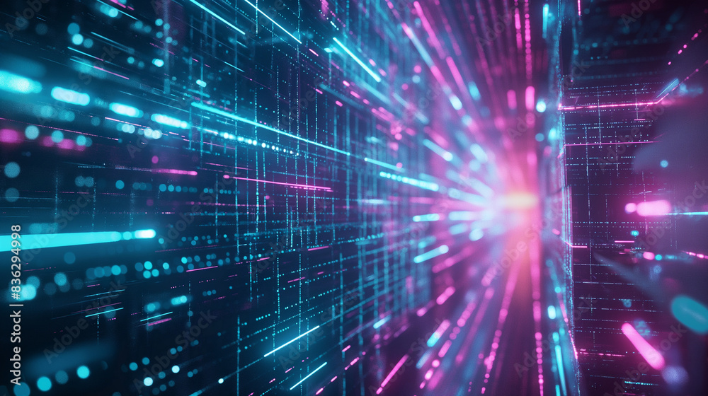 Dark tunnel with 3D glowing lights, abstract background, neon, blue, pink, purple, ultraviolet light, empty nightclub interior, tunnel or fashion podium walkway, performance stage decoration. Dark tunnel with 3D glowing lights, abstract background, neon, blue, pink, purple, ultraviolet light, empty nightclub interior, tunnel or fashion podium walkway, performance stage decoration.