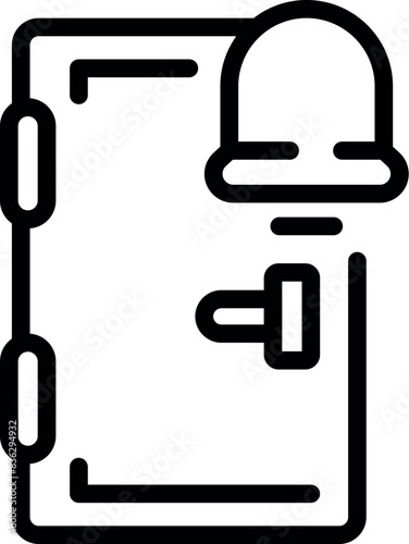 Line art icon of a contemporary door featuring a handle and sidelight