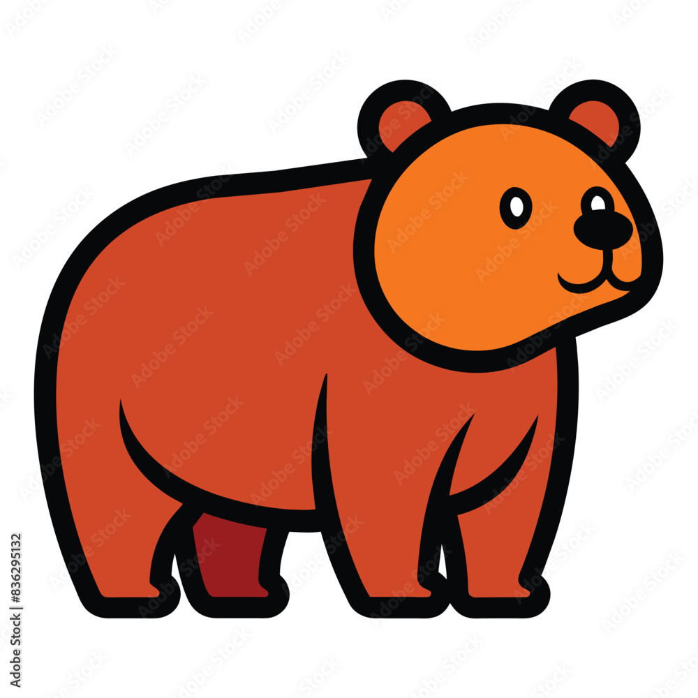 Solid color Cinnamon Bear animal vector design