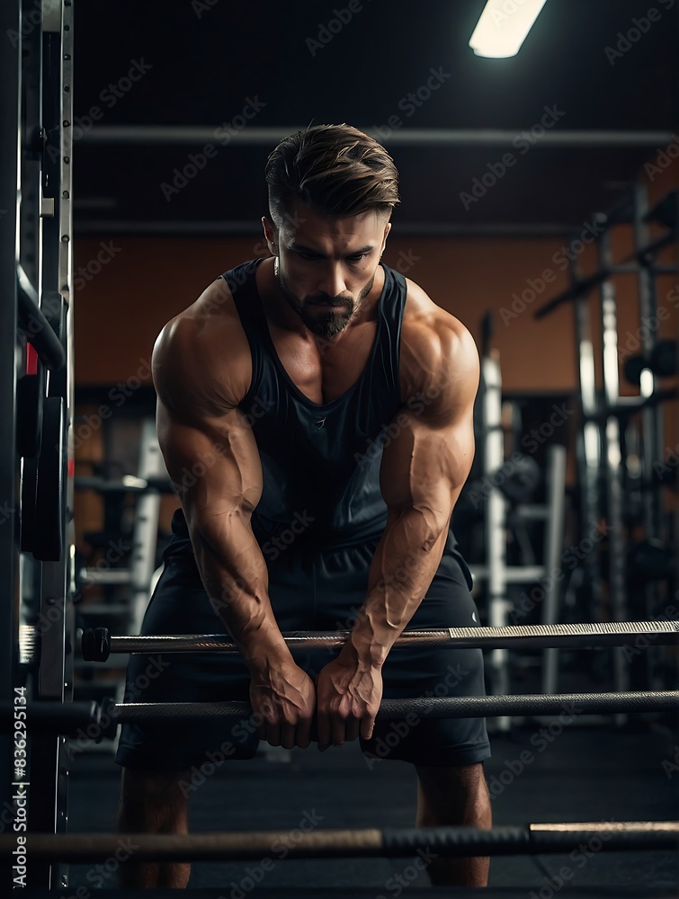 portrait of a man in gym portrait of a man in gym