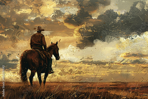 Illustration of a cowboy lifestyle