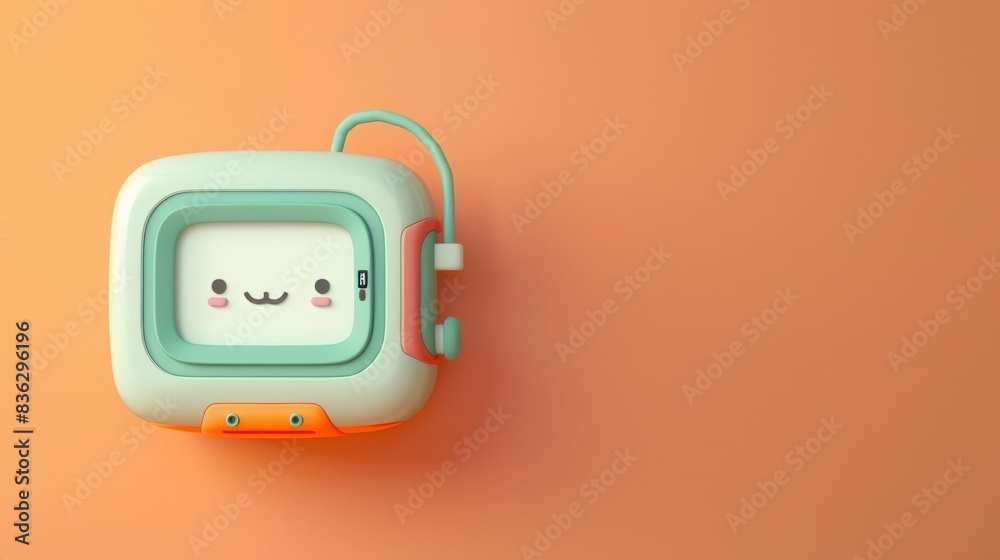 Playful pulse oximeter character with smiling face for pediatric oxygen monitoring	