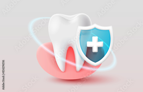 Protection of teeth, treatment against viruses and caries. Vector illustration