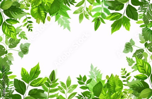 a green leaves on a white background