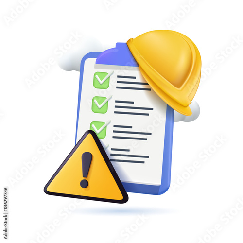 Occupational safety and health administration. OSHA concept 3D illustration. Government public service protecting worker from health and safety hazards on the job. Isolated 3D vector illustration