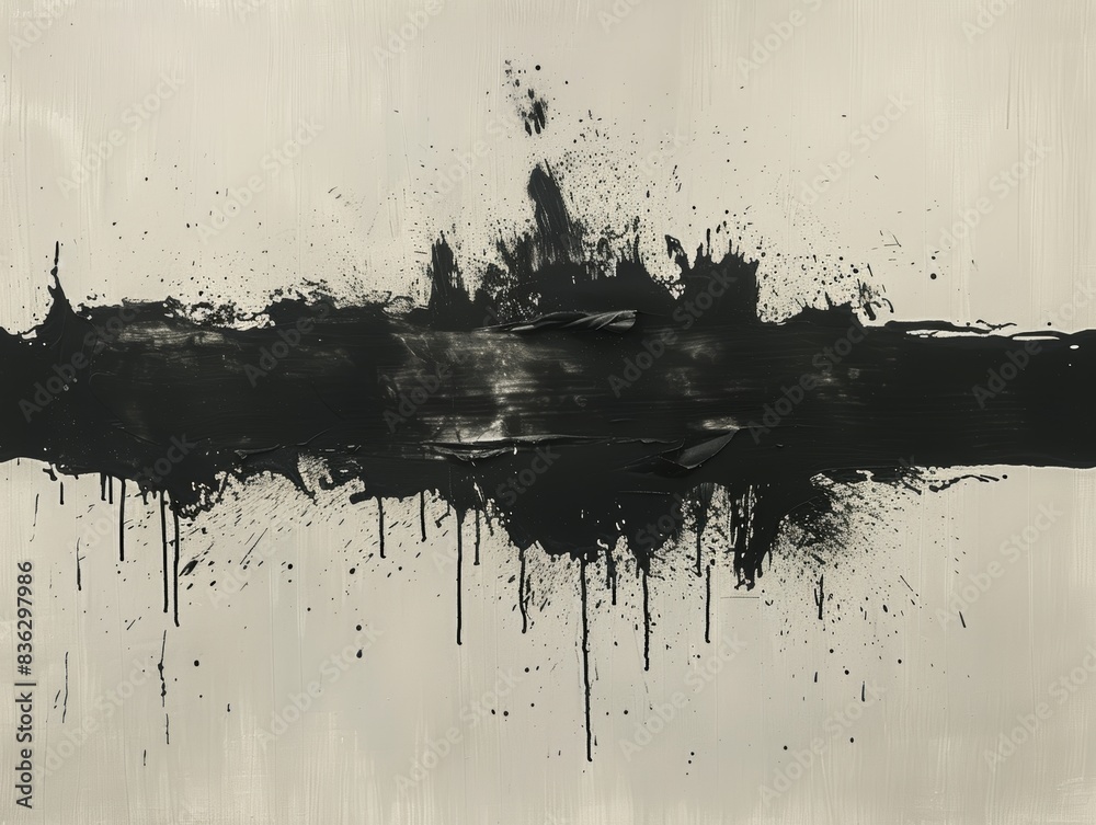 Long scratches with white ink, one direction, white background.