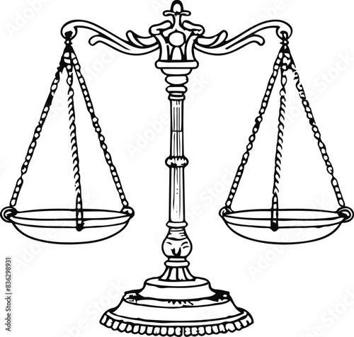 Vintage Scales of Justice Symbolizing Fairness and Equality