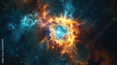 Illustration of a supernova in space