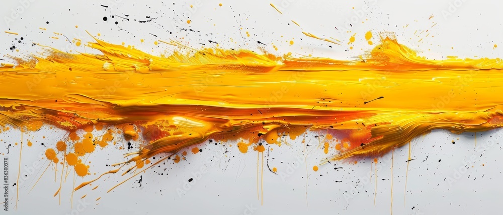 Long scratches with yellow ink, one direction, white background. Long scratches with yellow ink, one direction, white background.