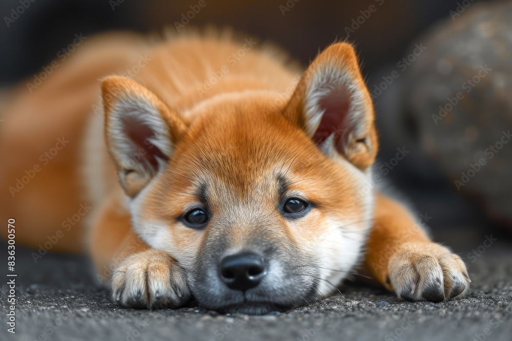Captivating Shiba Inu Puppy Reclining in Sweetness Captivating Shiba Inu Puppy Reclining in Sweetness