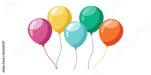 Colorful Cartoon Balloons Vector Illustration for Party Celebrations