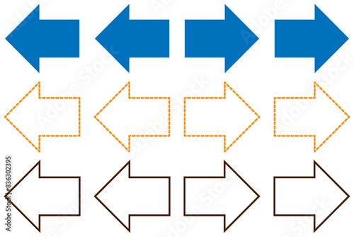 Thick Arrow shape ended arrow illustration.