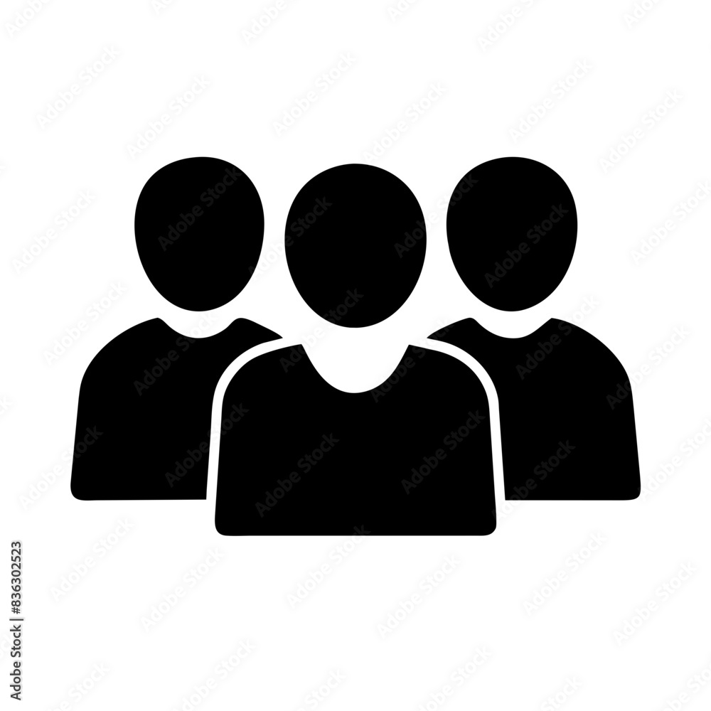 Group of Three People Icon - Silhouette Vector Group of Three People Icon - Silhouette Vector