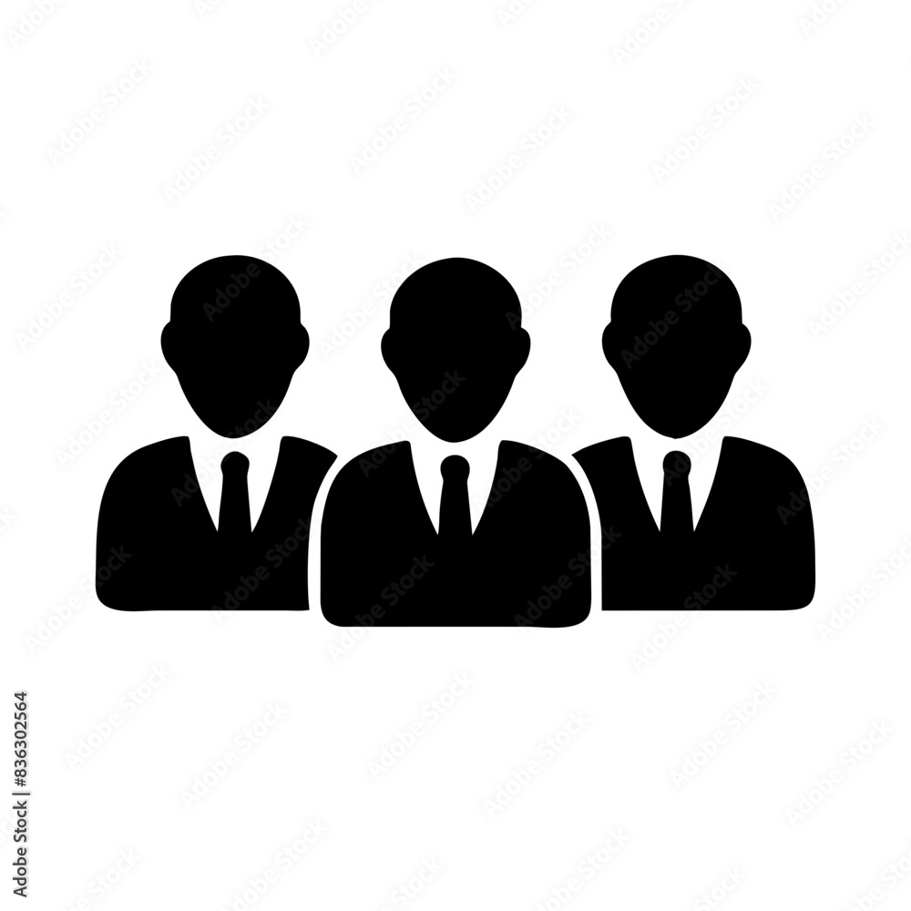Business Team Icon Silhouette - Professional Group of Three Businessmen Business Team Icon Silhouette - Professional Group of Three Businessmen