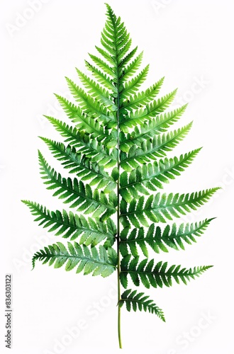 a green leaf on a white background