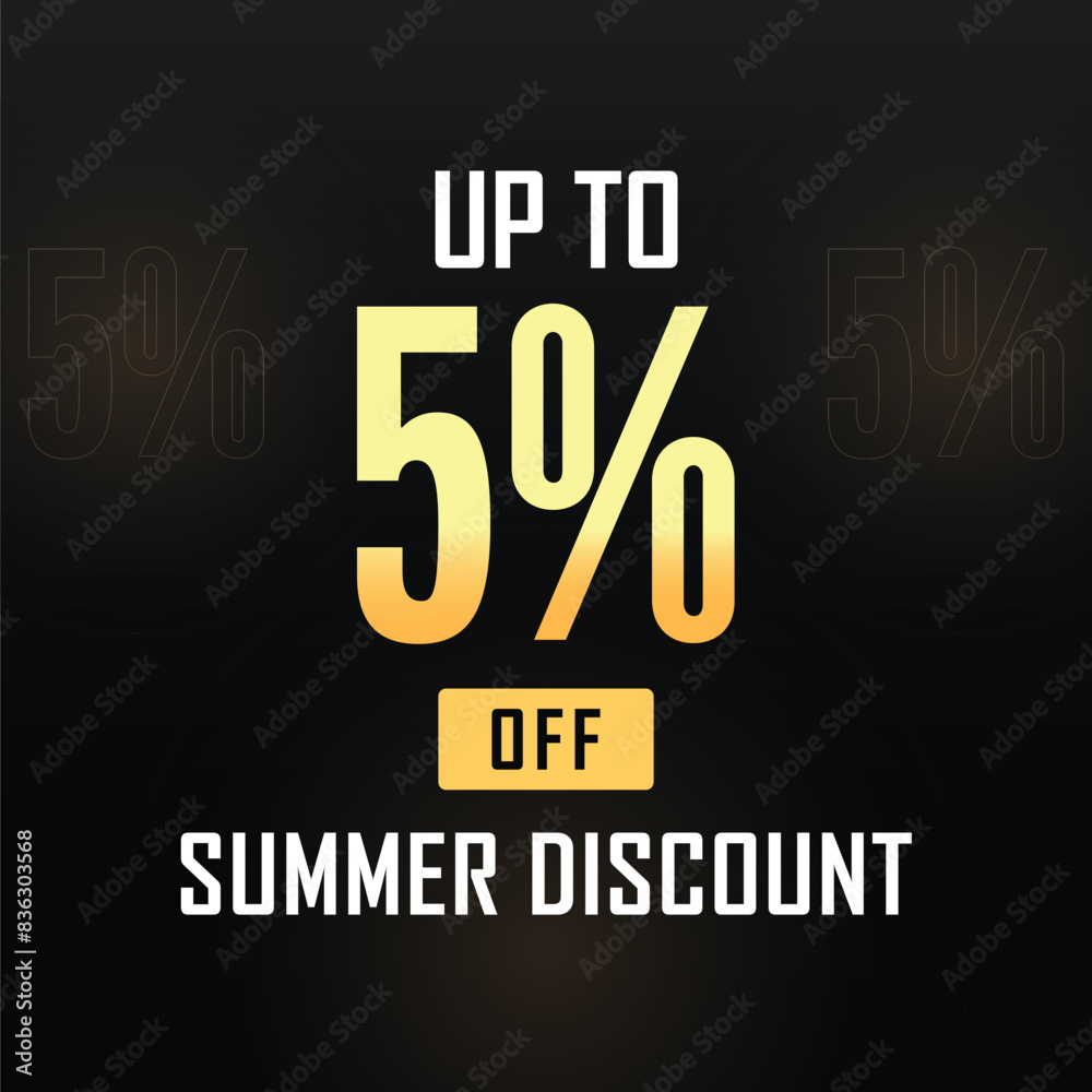 Fototapeta premium Up To Five Percent Off Summer Discount.
