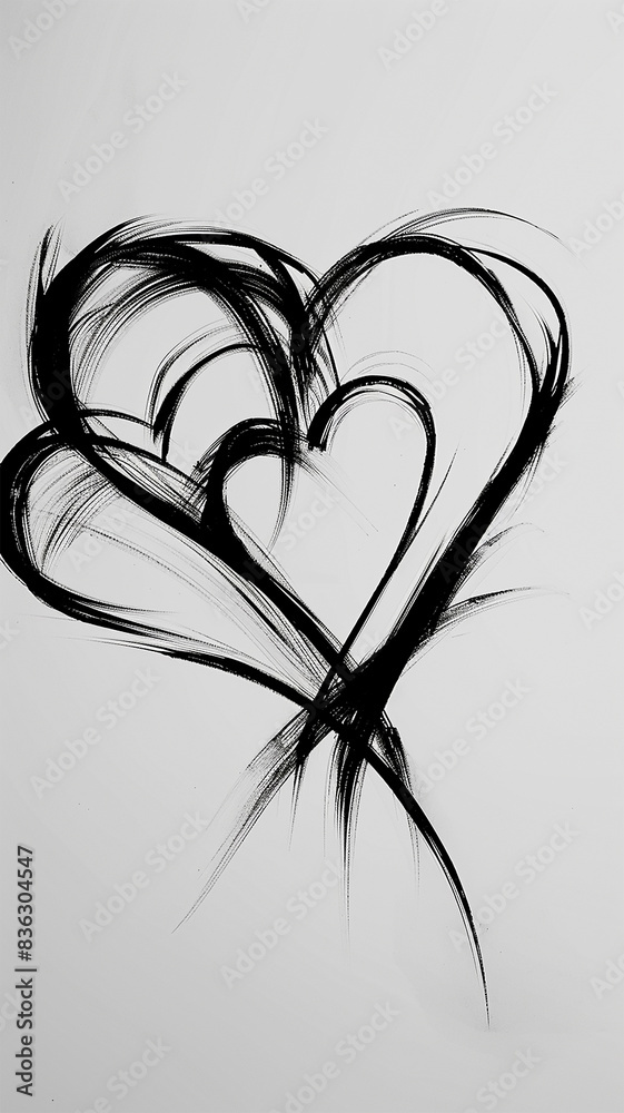 Heart sketch on white background. Hand drawn heart. Hand drawn rough ...