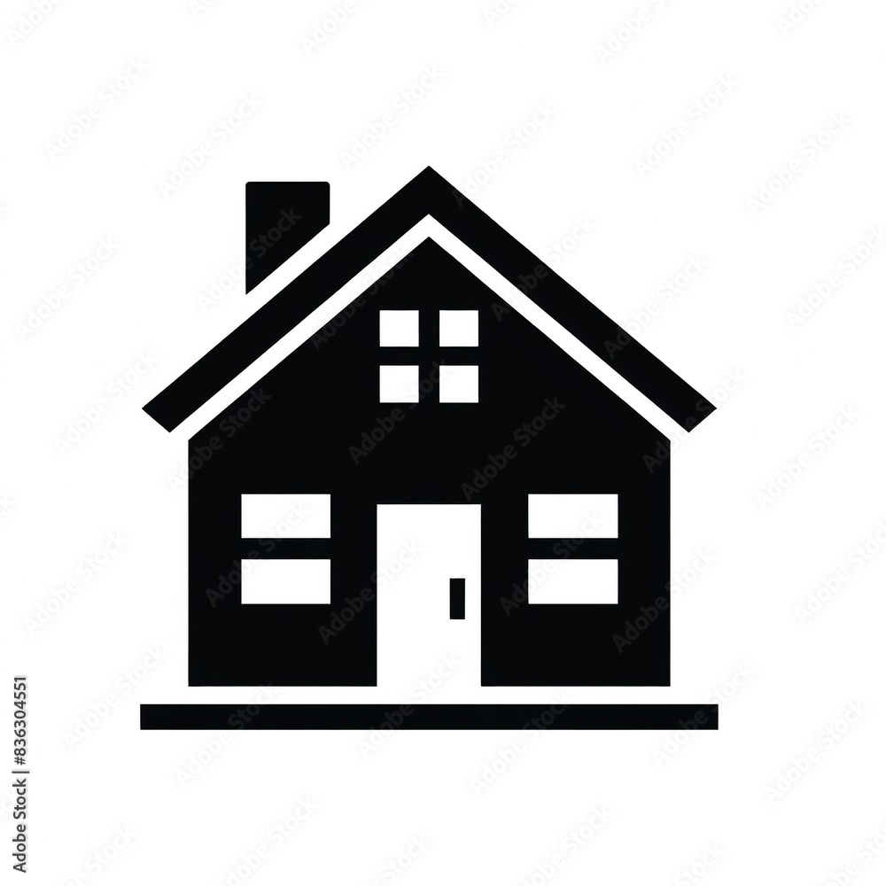 Minimalist house logo silhouette on white background
Minimalist house logo silhouette on white background