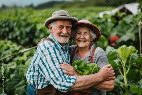 Wallpaper Mural Elderly Man and Woman Smiling in Vegetable Garden Torontodigital.ca