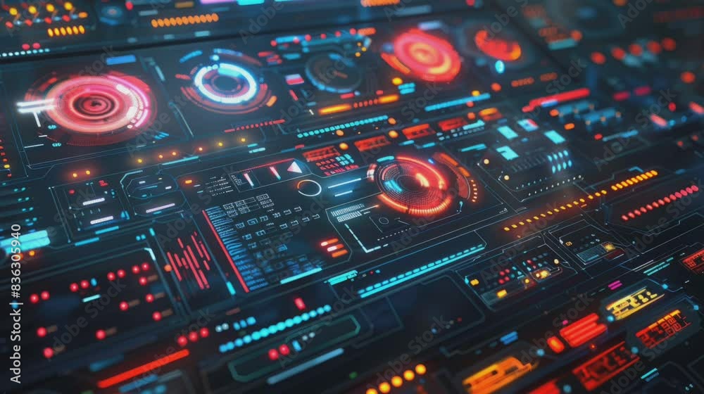 Digital data flow with futuristic technology interface, 4K animation video looping Digital data flow with futuristic technology interface, 4K animation video looping