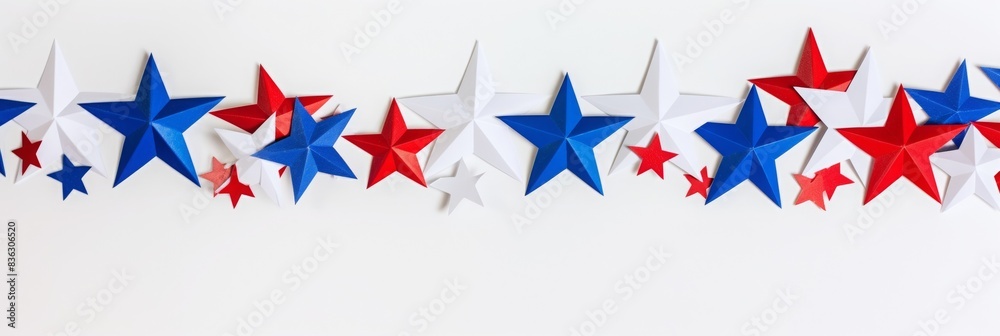 4th of July, Independence Day Holiday banner, Red White Blue Stars, AI Generated, copy space 4th of July, Independence Day Holiday banner, Red White Blue Stars, AI Generated, copy space