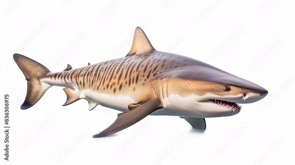 white shark isolated on white white shark isolated on white