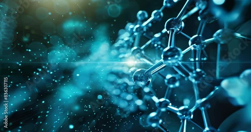 Hologram of carbon molecule split by light beam, showcasing tech innovations breaking down CO2 emissions harmlessly. Carbon footprint reduction technology photo