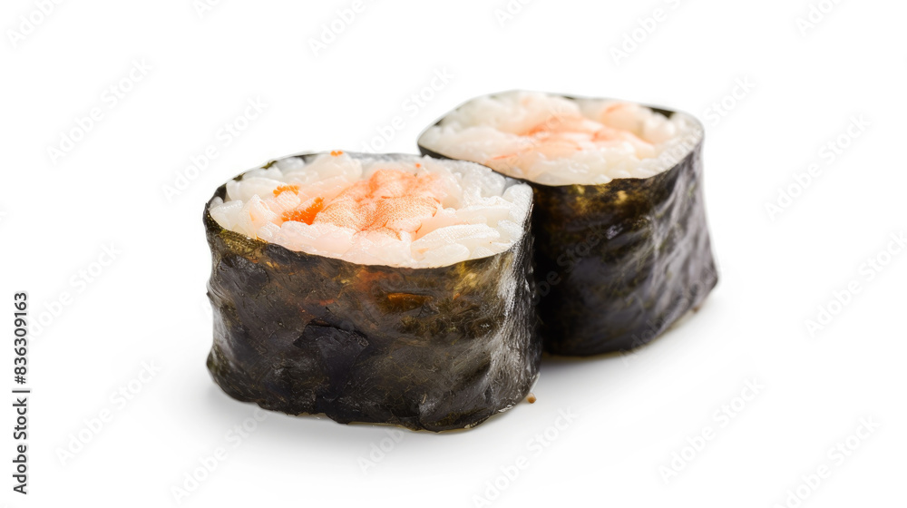 Sushi Delights on White Background Setting Sushi Delights on White Background Setting