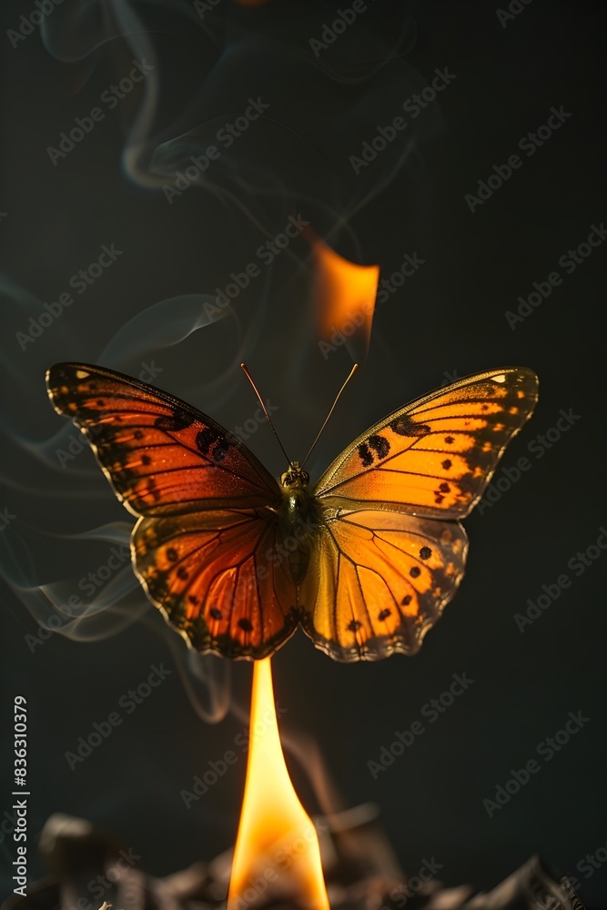 Obraz premium Transforming Financial Limitations into Freedom Money Bill Morphing into a Butterfly