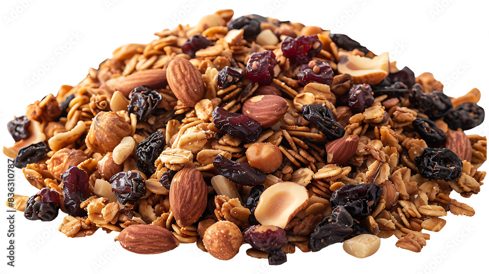Honey-sweetened granola on a transparent background Honey-sweetened granola on a transparent background