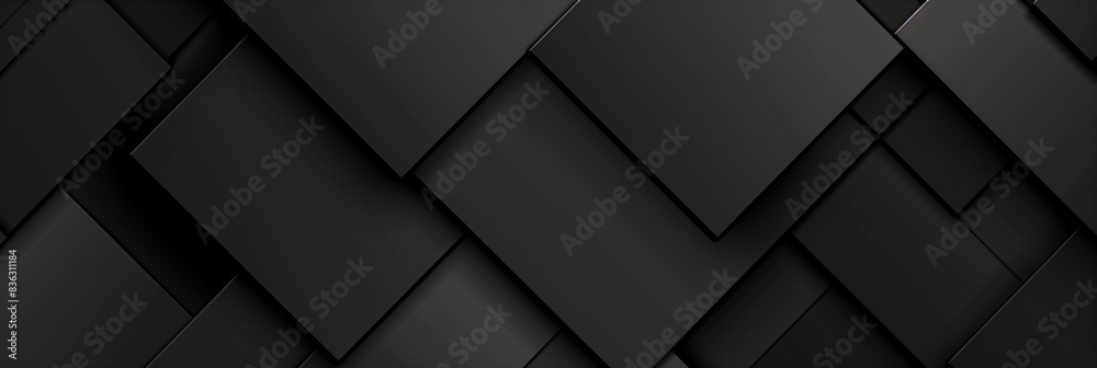 Fototapeta premium 黒色の壁のパネルのテクスチャの背景画像,Black Wall Panel Texture Background Image,Generative AI