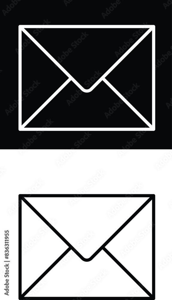 Email icon black and white