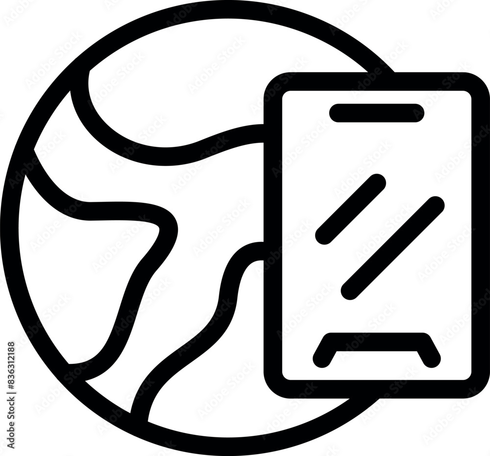 Global mobile technology icon in simple infographic vector illustration for international connectivity and communication across borders Global mobile technology icon in simple infographic vector illustration for international connectivity and communication across borders