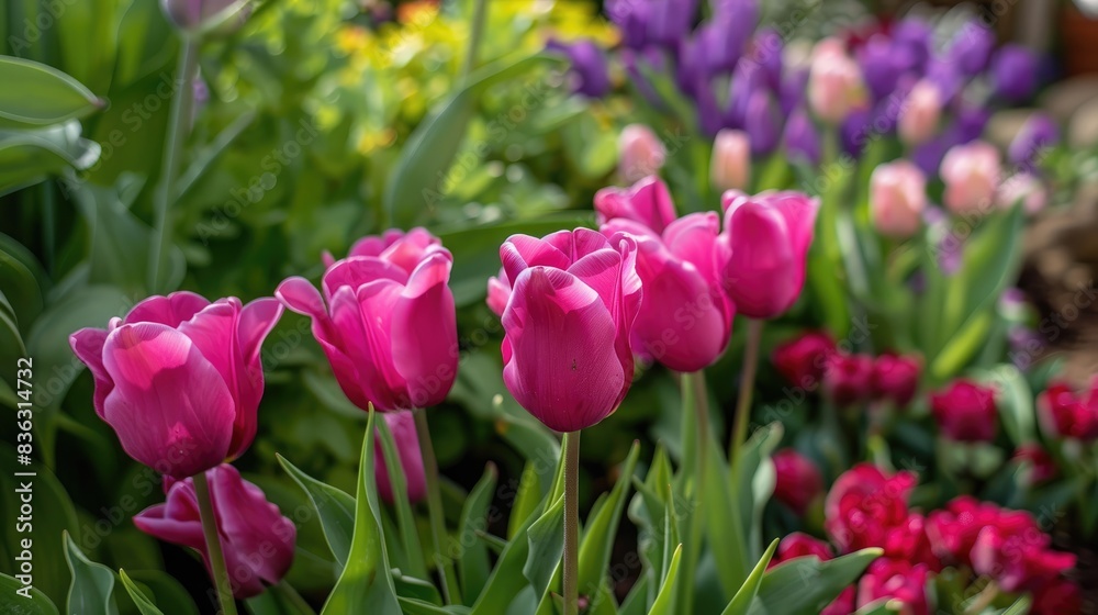 Blooming flowers signal the arrival of spring in the garden
