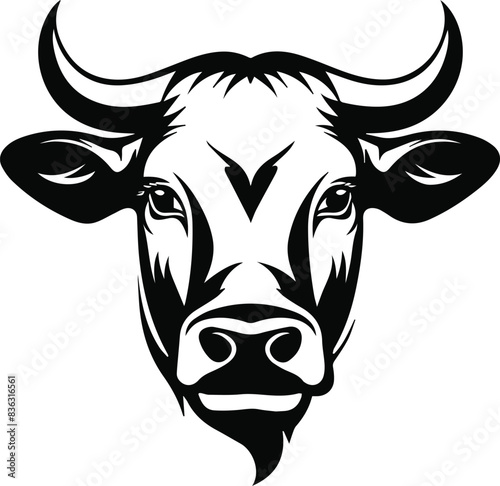 Cow head silhouette vector illustration